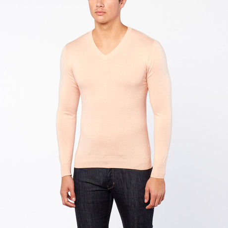 Bresciani // Vee Neck Cashmere Sweater // Salmon (S)