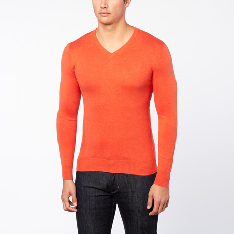 Bresciani // Vee Neck Cashmere Sweater // Orange (S)