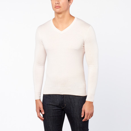 Bresciani // Vee Neck Cashmere Sweater // Misty Rose (S)