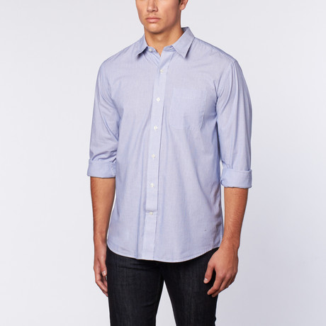 Cutter & Buck // Georgetown Stripe Woven Shirt // Light Blue (S)