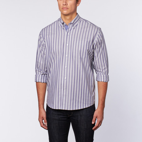 Cutter & Buck // Atherton Stripe Shirt // Grey Stripe (S)