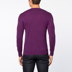 Wool + Cashmere V-Neck Sweater // Magenta (S)