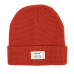 Pineapple Knit Beanie // Rust