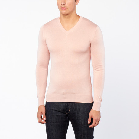 Bresciani // Vee Neck Cashmere Sweater // Light Peach (S)