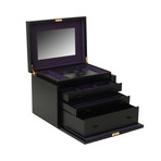 Rosario Large Jewelry Box (Black Crocodile)