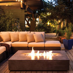 Brown Jordan Fires // Flo Fire Pit Coffee Table (Natural Gray)