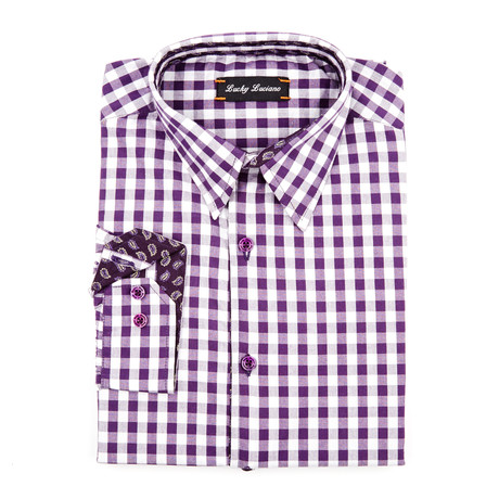 Vineyard Gingham Shirt // Eggplant (S)