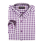 Vineyard Gingham Shirt // Eggplant (M)