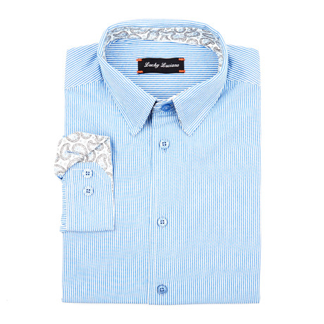 Wall Street Stripes Shirt // Blue (S)