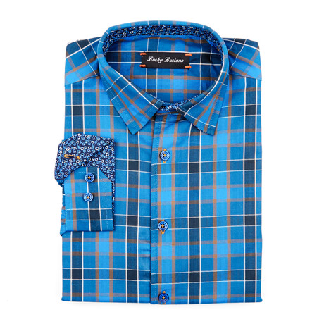 Gansevoort Stripes Shirt // Blue + Brown (S)