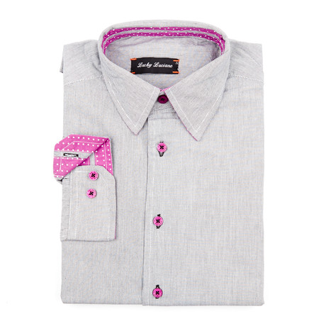 Milford Pinstripes Shirt // Grey (S)