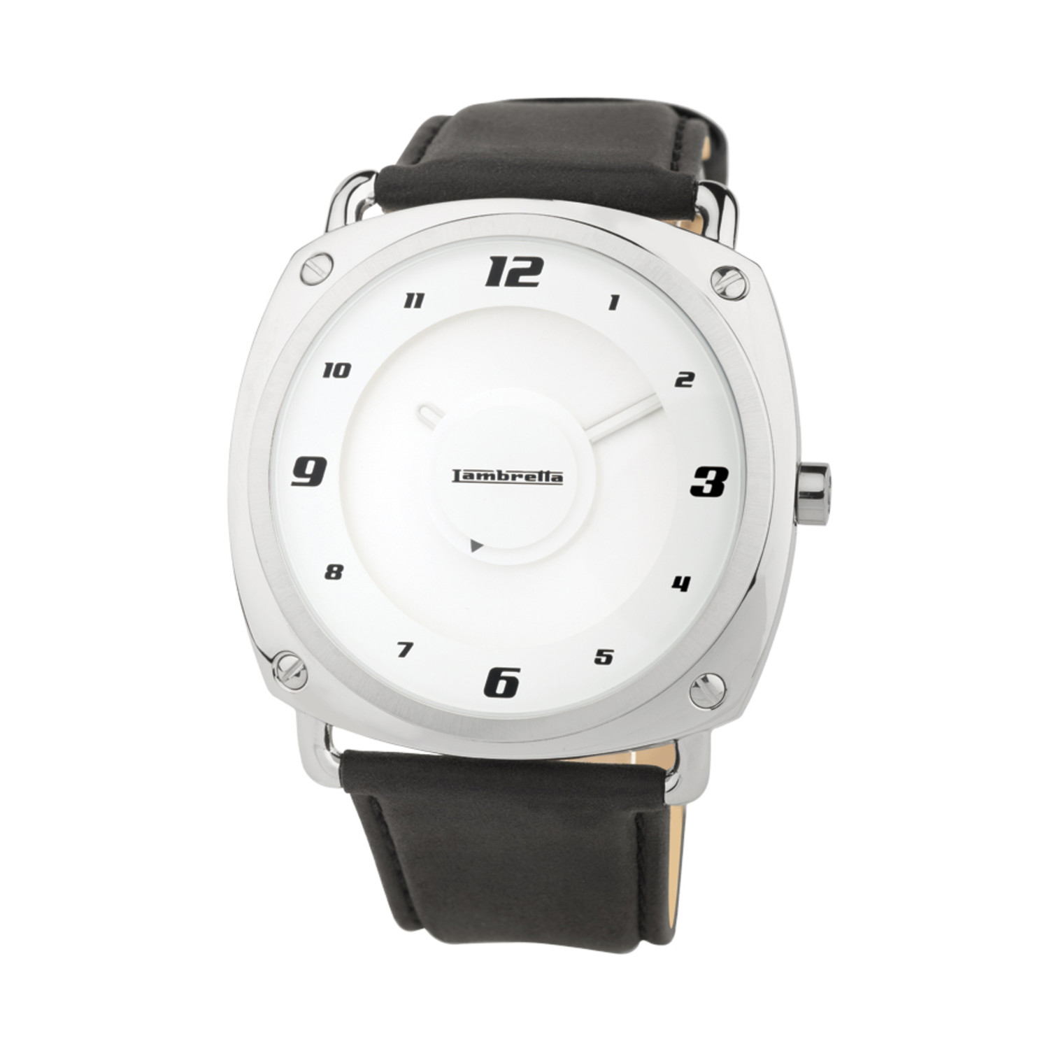 Lambretta Watches Orologio Uomo Cesare - Quarzo Miyota, Cassa Acciaio Oro 42mm, Cinturino In Vera Pelle, Quadrante Sunray, Stile Anni '50