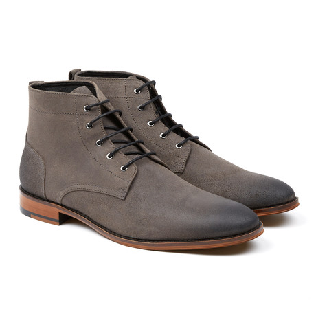 Gordon Rush // Harvey Waxy Suede Plain Toe Boot // Grey (US: 7)