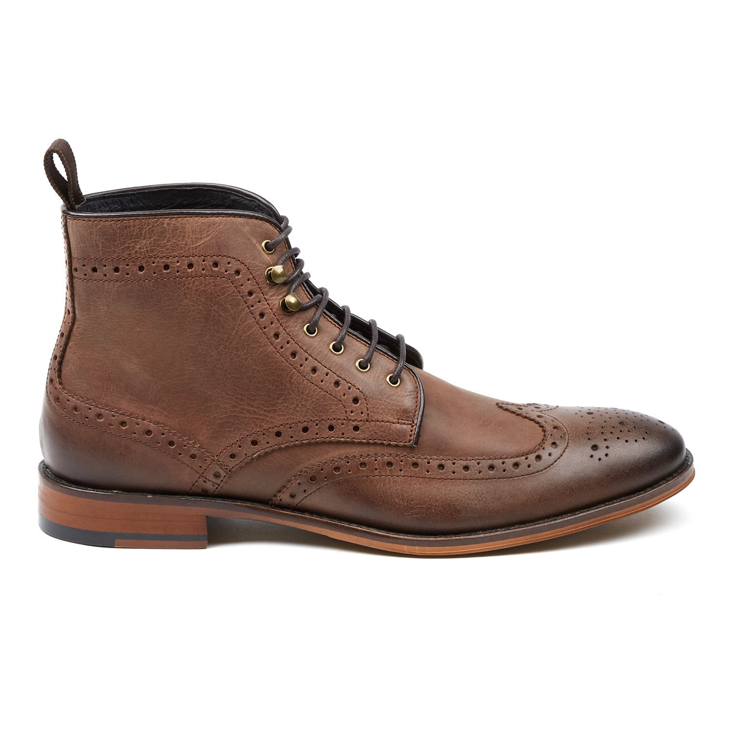 Gordon Rush // Kennedy Leather Wingtip Lace-Up Boot // Dark Brown (US ...