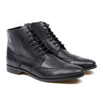 Marcus Leather Wingtip Lace-Up Boot // Black (US: 9)