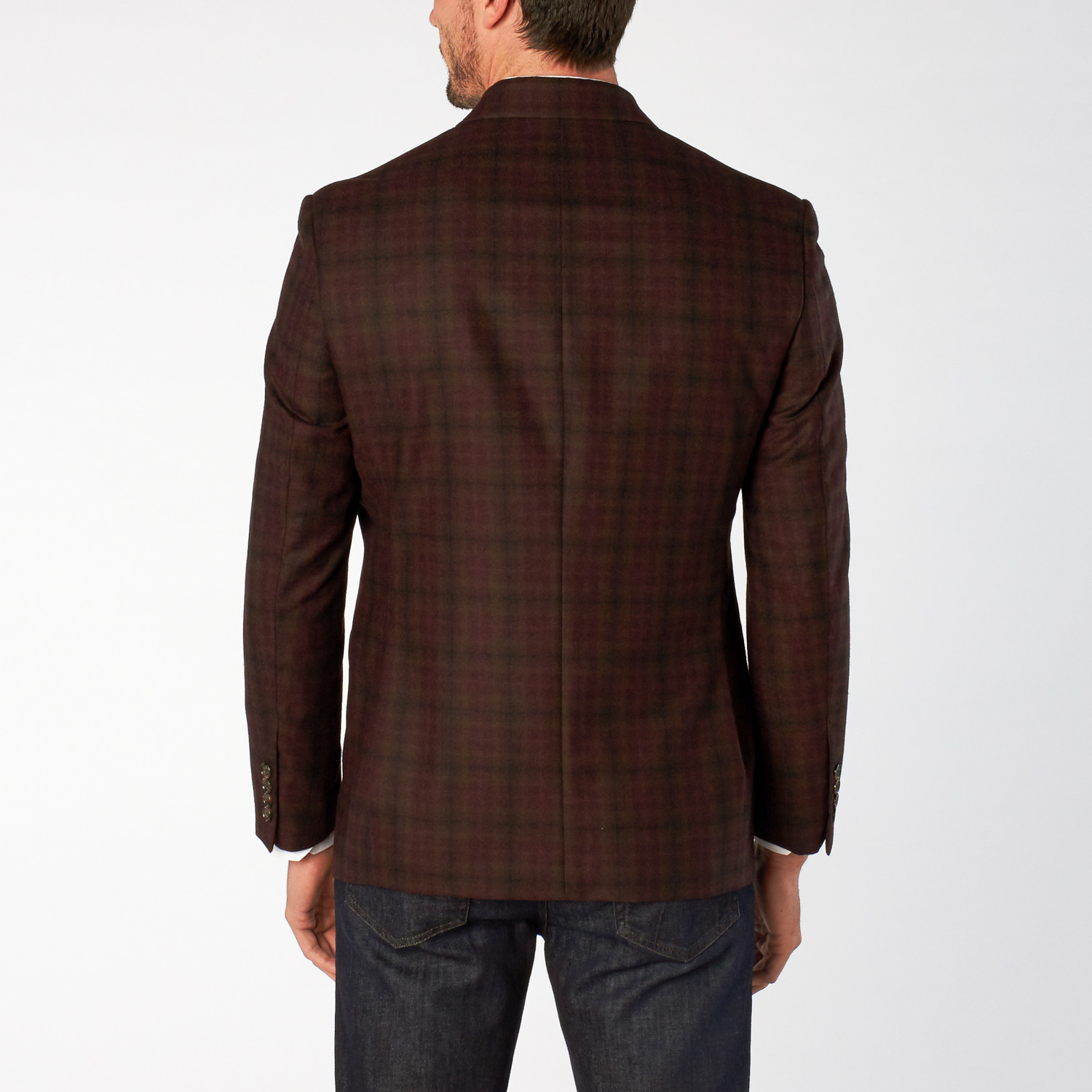 Lane Sport Coat // Brown Muted Plaid + Burgundy Accent (US: 38S ...