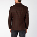 Lane Sport Coat // Brown Muted Plaid + Burgundy Accent (US: 38S)