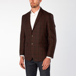 Lane Sport Coat // Brown Muted Plaid + Burgundy Accent (US: 38S)