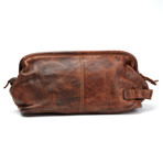 Leather Wash Bag // Tan