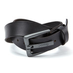 Embossed Buckle Belt // Black (X Large: 40"-44")