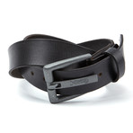 Embossed Buckle Belt // Black (Small: 30"-34")