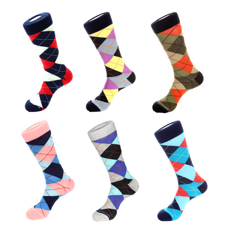 Mid-Calf Socks // Argyle // Pack of 6