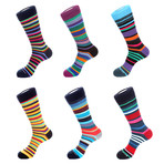 Mid-Calf Socks // Variegated Stripes // Pack of 6