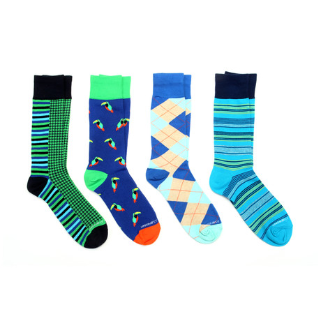 Mid-Calf Socks // Cool Toucans // Pack of 4