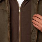 2-In-1 Zip Up Jacket // Brown (M)