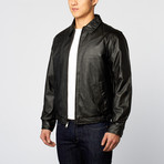 Leather Bomber Jacket + Self Elastic Waist // Black (S)