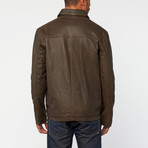 Rugged Distressed Leather Jacket // Distressed Brown (XL)