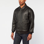 Leather Bomber // Black (S)