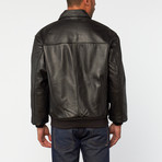 Leather Bomber // Black (XL)