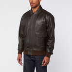 Leather Bomber // Brown (S)