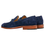 Suede Bow Loafer // Navy (US: 7.5)