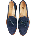 Suede Bow Loafer // Navy (US: 7.5)