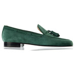 Suede Tassle Slipper // Green (US: 8.5)