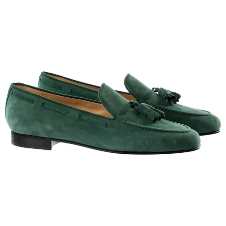 Suede Tassle Slipper // Green (US: 6)