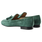 Suede Tassle Slipper // Green (US: 8.5)