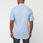 Cotton Slim Fit Short Sleeve Dress Shirt // Blue (US: 17R)