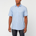 Cotton Slim Fit Short Sleeve Dress Shirt // Blue (US: 18.5R)