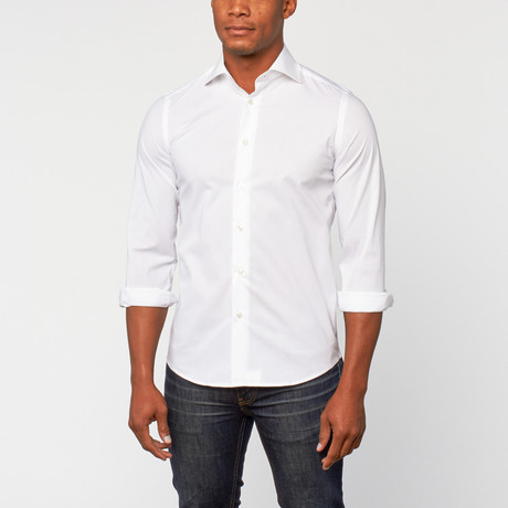 Cotton Slim Fit Dress Shirt // White (US: 15R)