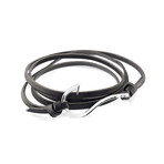 Fish Hook Clasp Bracelet // Black (Silver Hook)