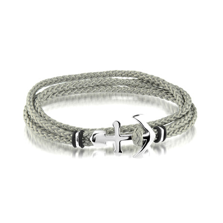 Anchor Clasp Bracelet // Gray