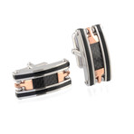 Glamour Cable Two Tone Cufflinks // Black