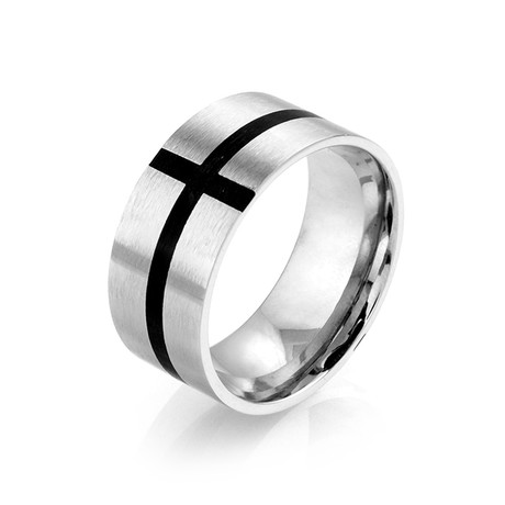 Black Brushed Ring (Size 7)