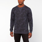 Keith Printed French Terry Pullover // Navy (S)