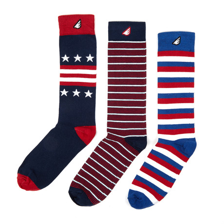 Bold Foot // Stars + Stripes Sock Pack // Navy // Set of 3