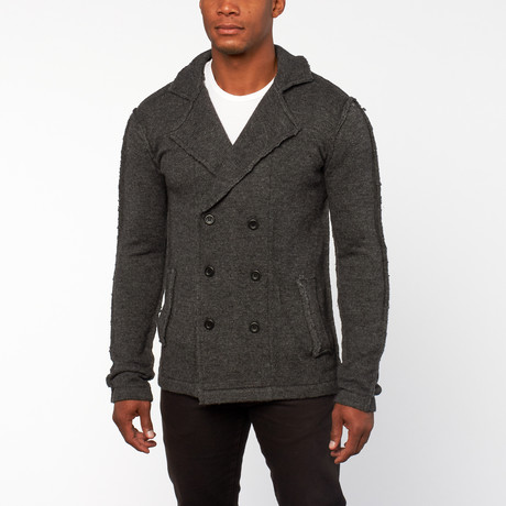 Luther Double Breasted Sweater // Heather Black (S)