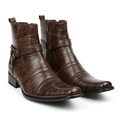 Moto Side Zipper Boot // Dark Brown (US: 7)